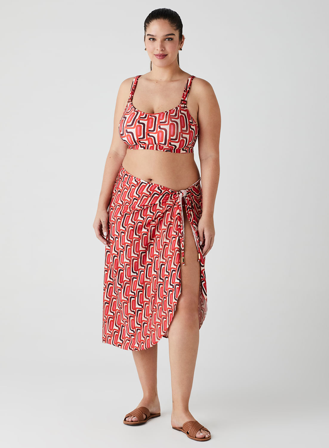 Saída de Praia Pareô Midi Estampada 15601