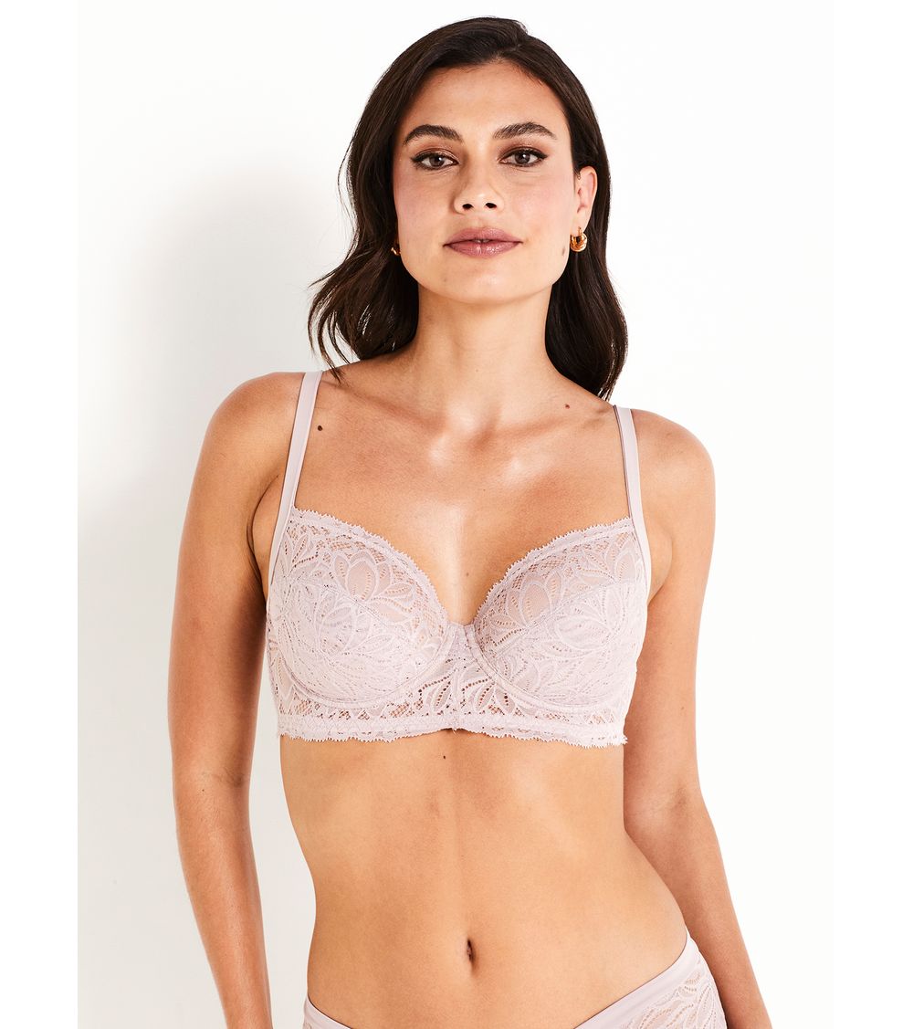 Sutiã de Renda Sem Bojo Com Aro Lift Corset Confidence 51878 Blush 40B
