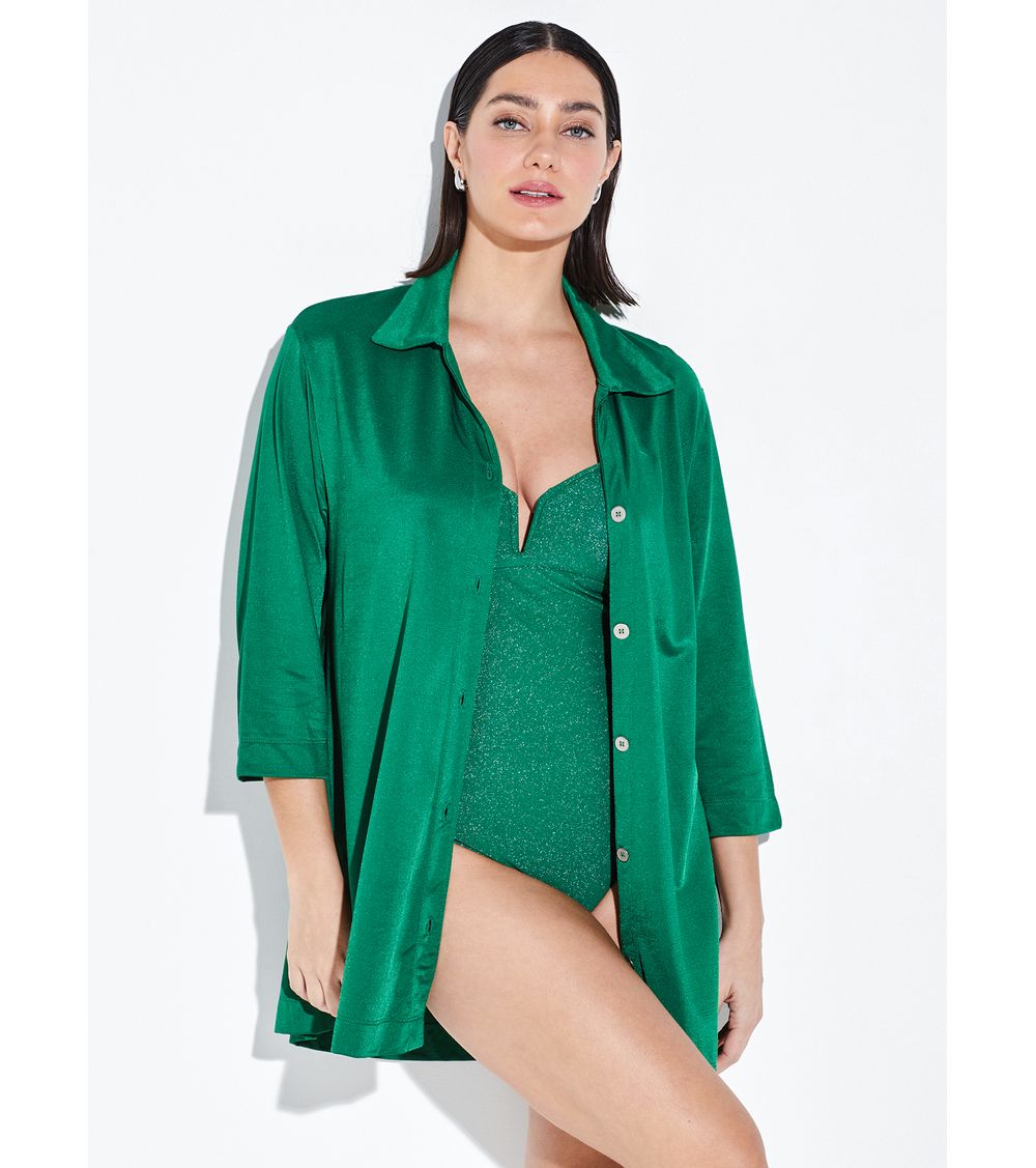 Camisão Curto Tricot Like 19757 Vert Foncé GG