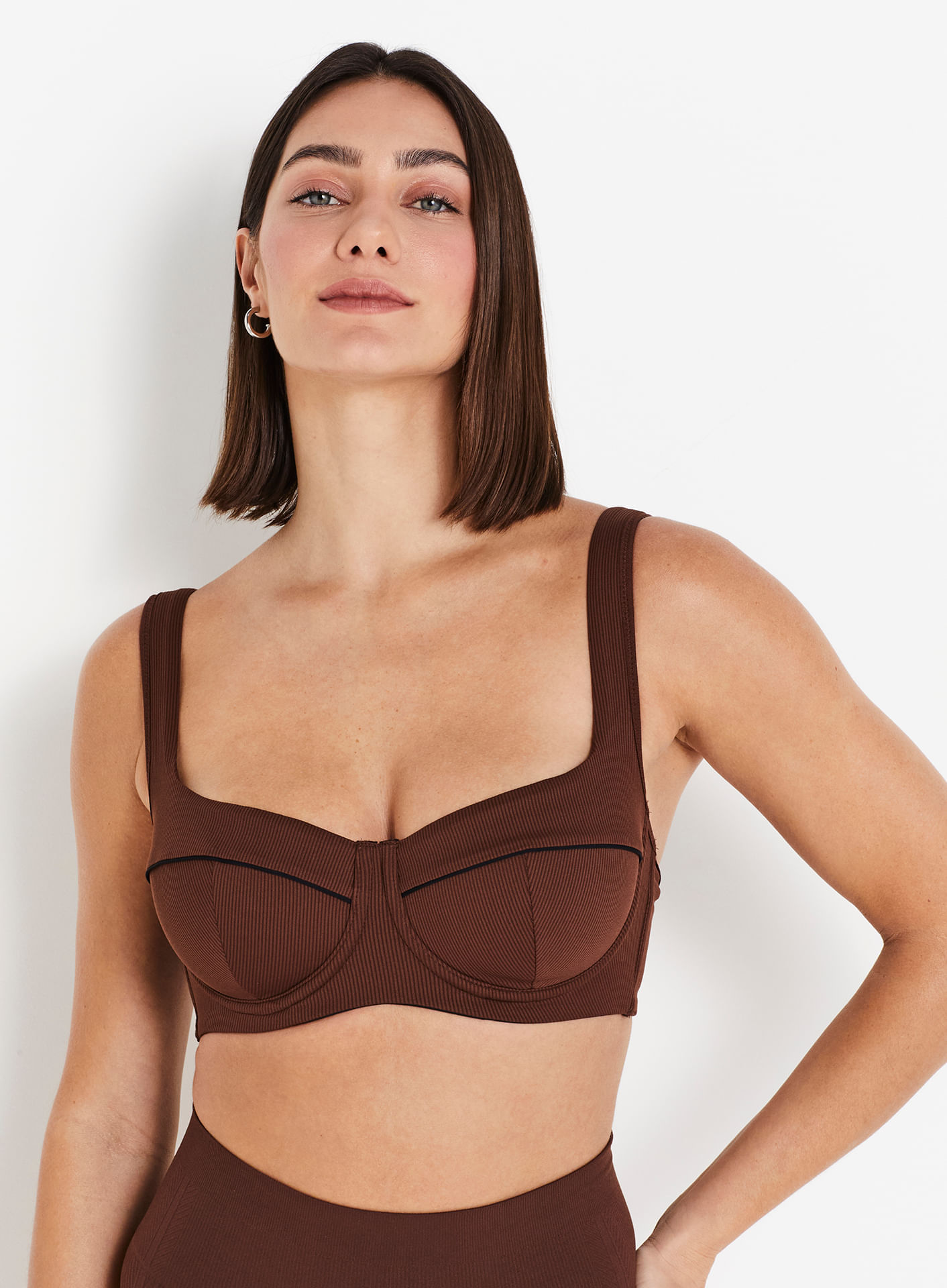 Sutiã com Bojo com Aro Canelado Lift Balconet Sport Deluxe Tailored 51423