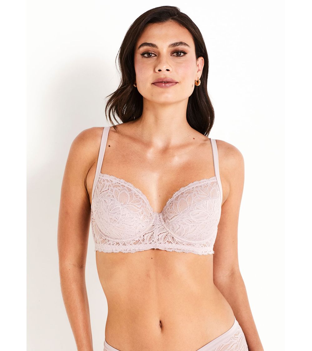 Sutiã de Renda Sem Bojo Com Aro Lift Corset Confidence 51878 Blush 40D