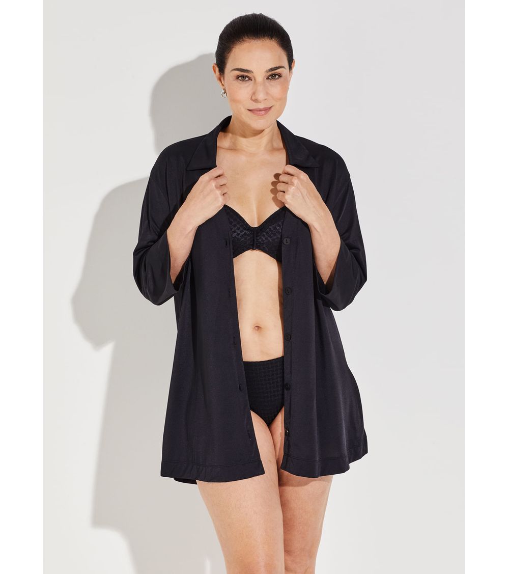 Camisão Curto Tricot Like 19856 Super Black M