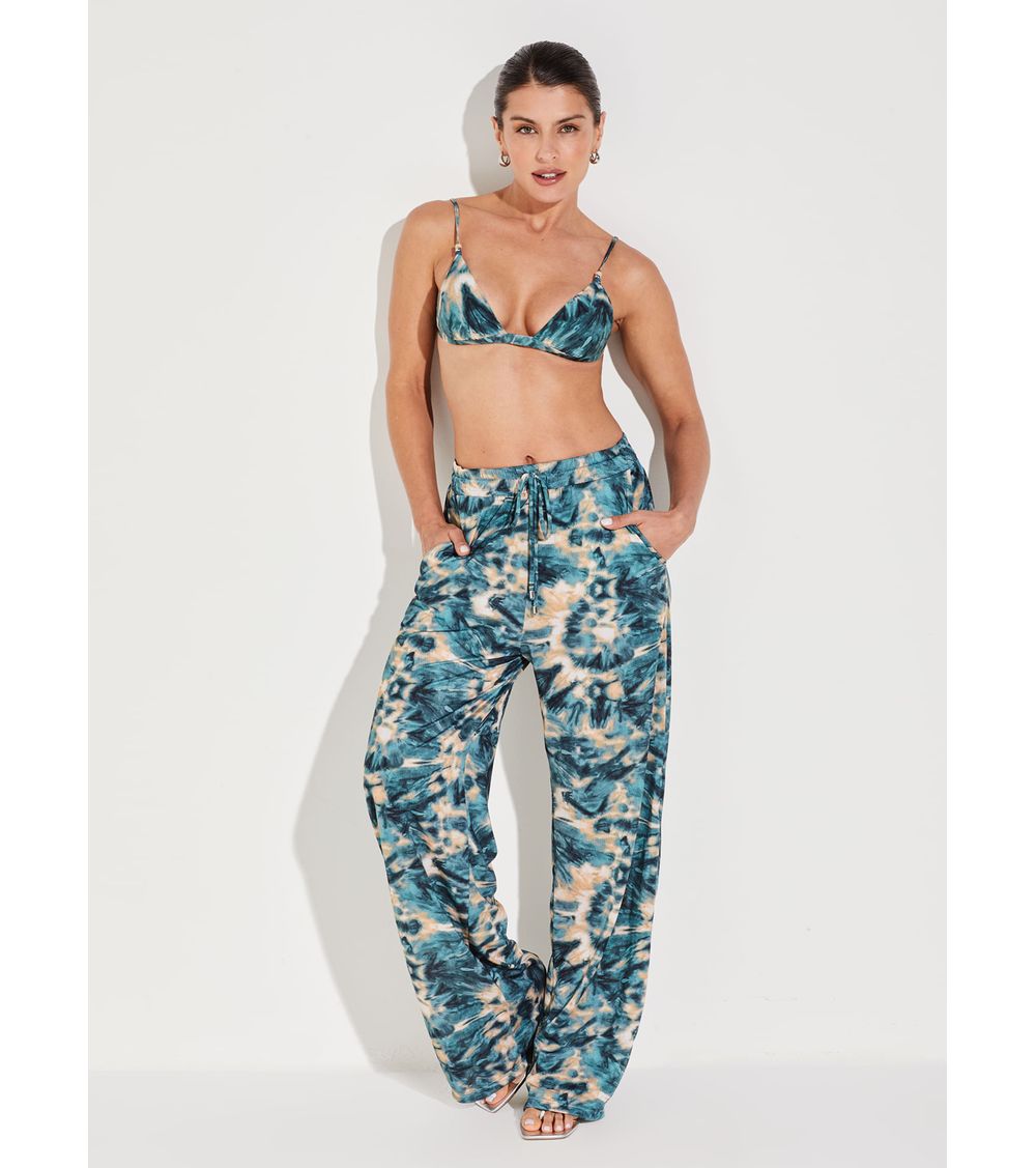 Calça Pantalona Tricot Like Estampada 15851 Melodia do Mar 42