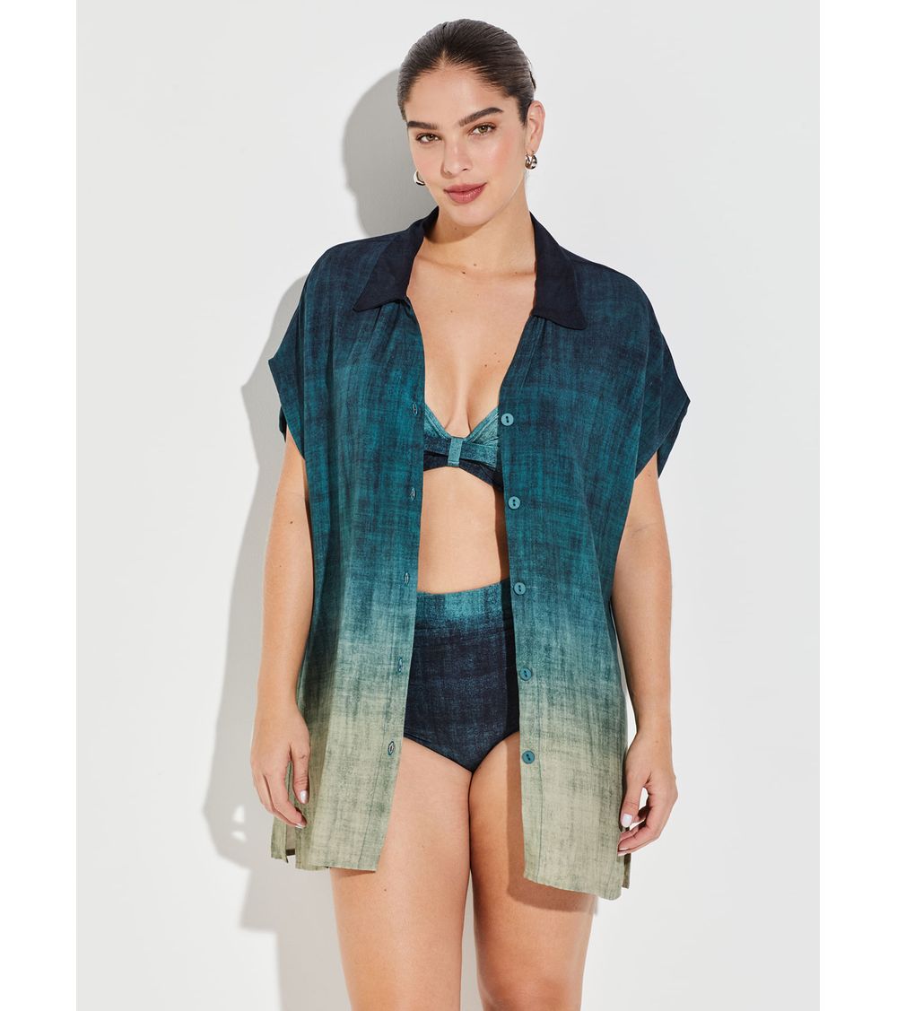 Camisão Curto Estampado 15859 Nuances do Mar P