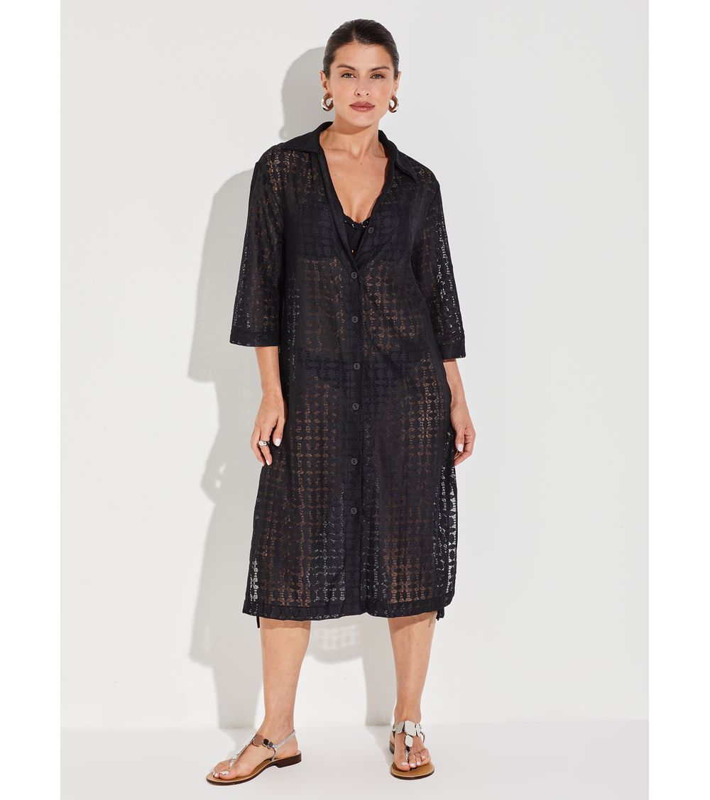 Camisão Midi Laise 19865 Super Black P