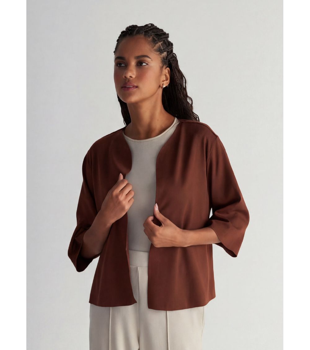 Casaqueto Interlock Luxury 21576 Castanho P